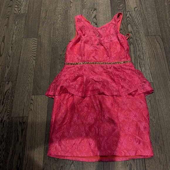 Minuet Pink Lace mini sleeveless dress Sz L - Picture 3 of 10